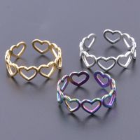 Wholesale 1 Piece Simple Style Heart Shape Titanium Steel Rings main image 1
