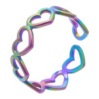 Wholesale 1 Piece Simple Style Heart Shape Titanium Steel Rings sku image 2