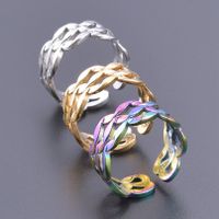 Wholesale 1 Piece Simple Style Solid Color Titanium Steel Rings main image 6