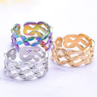 Wholesale 1 Piece Simple Style Solid Color Titanium Steel Rings main image 5