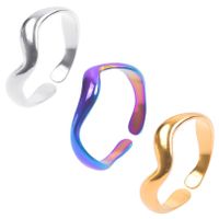 Wholesale 1 Piece Simple Style Solid Color Titanium Steel Rings main image 2