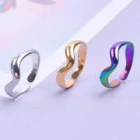 Wholesale 1 Piece Simple Style Solid Color Titanium Steel Rings main image 1