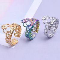 Wholesale 1 Piece Simple Style Solid Color Titanium Steel Rings main image 1