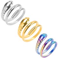 Wholesale 1 Piece Simple Style Snake Titanium Steel Gold Plated Rings main image 2