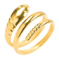 Wholesale 1 Piece Simple Style Snake Titanium Steel Gold Plated Rings sku image 3