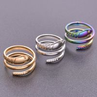 Wholesale 1 Piece Simple Style Snake Titanium Steel Gold Plated Rings main image 1