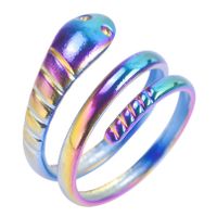 Wholesale 1 Piece Simple Style Snake Titanium Steel Gold Plated Rings sku image 2