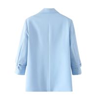 Women's Coat Long Sleeve Blazers Pleated Business Solid Color main image 2