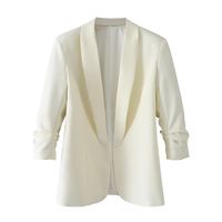 Women's Coat Long Sleeve Blazers Pleated Business Solid Color sku image 4