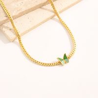 Wholesale Simple Style Butterfly Stainless Steel 14k Gold Plated Resin Necklace sku image 1
