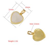 1 Piece Simple Style Heart Shape Brass Enamel Plating 18k Gold Plated Pendants main image 2