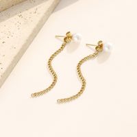 1 Pair Simple Style Chain Plating 304 Stainless Steel 14K Gold Plated Drop Earrings main image 5