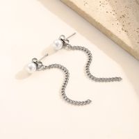 1 Pair Simple Style Chain Plating 304 Stainless Steel 14K Gold Plated Drop Earrings main image 4