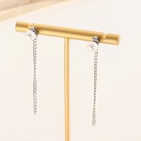 1 Pair Simple Style Chain Plating 304 Stainless Steel 14K Gold Plated Drop Earrings main image 2