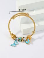 Simple Style Pentagram Ball Butterfly Stainless Steel 18K Gold Plated Resin Bangle In Bulk main image 4