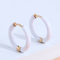 1 Pair Simple Style Triangle Circle Heart Shape Stainless Steel Hoop Earrings sku image 13