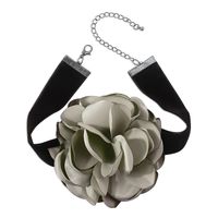 Wholesale Jewelry Simple Style Flower Flocking Cloth Iron Fabric Flowers Choker sku image 3