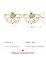 Wholesale Jewelry 1 Pair Simple Style Lotus Alloy Artificial Diamond Gold Plated Silver Plated Ear Studs main image 7