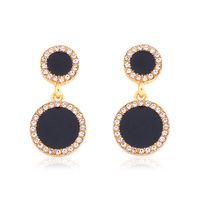 Wholesale Jewelry 1 Pair Simple Style Pentagram Round Square Alloy Artificial Diamond Gold Plated Drop Earrings Ear Studs sku image 3