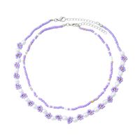 Bohemian Flower Plastic Beaded Pearl Women's Necklace main image 10