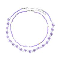 Bohemian Flower Plastic Beaded Pearl Women's Necklace sku image 1