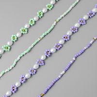 Bohemian Flower Plastic Beaded Pearl Women's Necklace main image 8