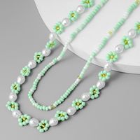 Bohemian Flower Plastic Beaded Pearl Women's Necklace main image 3