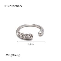 Fashion Round Stainless Steel Inlay Artificial Diamond Rings 1 Piece sku image 2