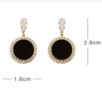 Wholesale Jewelry 1 Pair Simple Style Round Square Imitation Diamond Alloy Artificial Diamond Gold Plated Drop Earrings main image 3