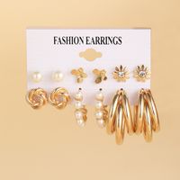 1 Set Simple Style Round Metal Plating Gold Plated Women's Drop Earrings Earrings Ear Studs sku image 20