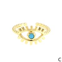 Einfacher Stil Auge Kupfer Überzug Inlay Zirkon Vergoldet Offener Ring sku image 1