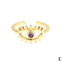 Simple Style Eye Copper Plating Inlay Zircon Gold Plated Open Ring sku image 3
