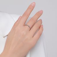 Simple Style Star Moon Sterling Silver Plating Rhodium Plated Open Ring main image 4