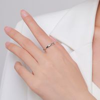 Simple Style Star Moon Sterling Silver Plating Rhodium Plated Open Ring main image 5