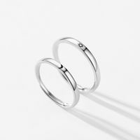 Simple Style Star Moon Sterling Silver Plating Rhodium Plated Open Ring main image 6