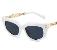 Hip-hop Solid Color Ac Cat Eye Full Frame Women's Sunglasses sku image 7