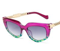 Hip-hop Solid Color Ac Cat Eye Full Frame Women's Sunglasses sku image 3