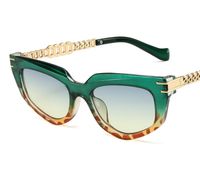 Hip-hop Solid Color Ac Cat Eye Full Frame Women's Sunglasses sku image 2
