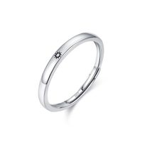Simple Style Star Moon Sterling Silver Plating Rhodium Plated Open Ring sku image 2