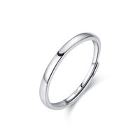 Simple Style Star Moon Sterling Silver Plating Rhodium Plated Open Ring sku image 1