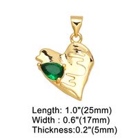 Ins Style Y2k Heart Shape Copper Plating Inlay Zircon 18k Gold Plated Pendants Jewelry Accessories main image 3