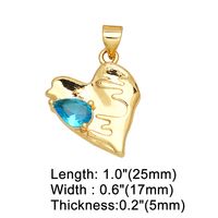 Ins Style Y2k Heart Shape Copper Plating Inlay Zircon 18k Gold Plated Pendants Jewelry Accessories sku image 5