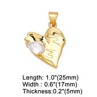 Ins Style Y2k Heart Shape Copper Plating Inlay Zircon 18k Gold Plated Pendants Jewelry Accessories main image 6