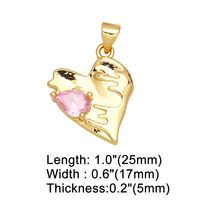 Ins Style Y2k Heart Shape Copper Plating Inlay Zircon 18k Gold Plated Pendants Jewelry Accessories main image 2