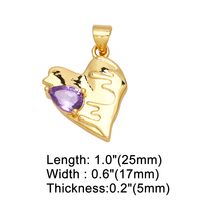 Ins Style Y2k Heart Shape Copper Plating Inlay Zircon 18k Gold Plated Pendants Jewelry Accessories main image 5