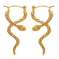 1 Pair Ins Style Snake Titanium Steel Plating 18k Gold Plated Earrings main image 9