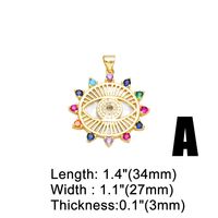 Ins Style Portrait Heart Shape Eye Copper Plating Inlay Zircon 18k Gold Plated Pendants Jewelry Accessories main image 5
