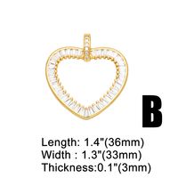 Ins Style Portrait Heart Shape Eye Copper Plating Inlay Zircon 18k Gold Plated Pendants Jewelry Accessories sku image 2