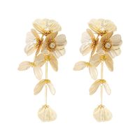Wholesale Jewelry 1 Pair Elegant Flower Alloy Artificial Diamond Drop Earrings sku image 1