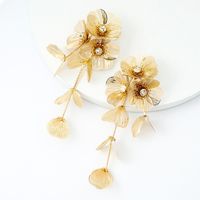 Wholesale Jewelry 1 Pair Elegant Flower Alloy Artificial Diamond Drop Earrings main image 4